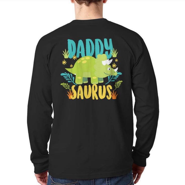 Daddy Dad Saurus Rex Dinosaur Dino For Father Long Sleeve T-Shirt Back Print