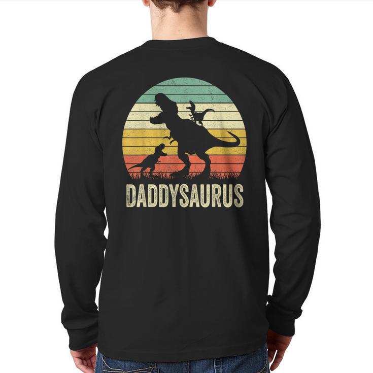 Daddy Dinosaur Daddysaurus 2 Kids For Dad Long Sleeve T-Shirt Back Print