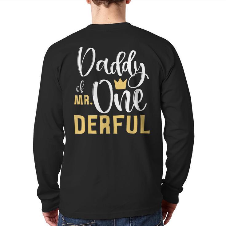 Daddy Of Mr Onederful 1st Birthday First One-Derful Matching Long Sleeve T-Shirt Back Print