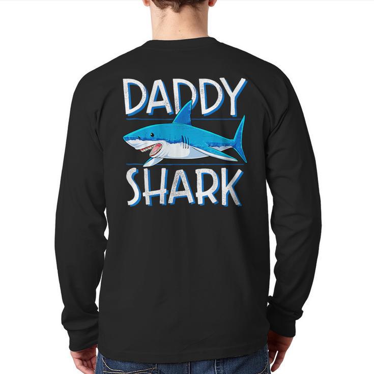 Daddy Shark T Shirt Fathers Day Family Matching Dad Long Sleeve T-Shirt Back Print