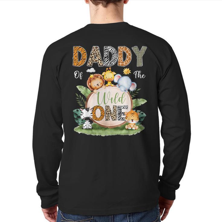 Daddy Of The Wild One 1St Birthday Kids Safari Jungle Long Sleeve T-Shirt Back Print