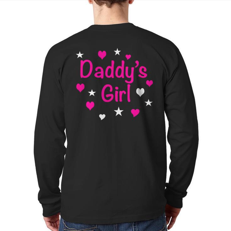 Daddy's Girl Shirt With Pink Lettering Long Sleeve T-Shirt Back Print
