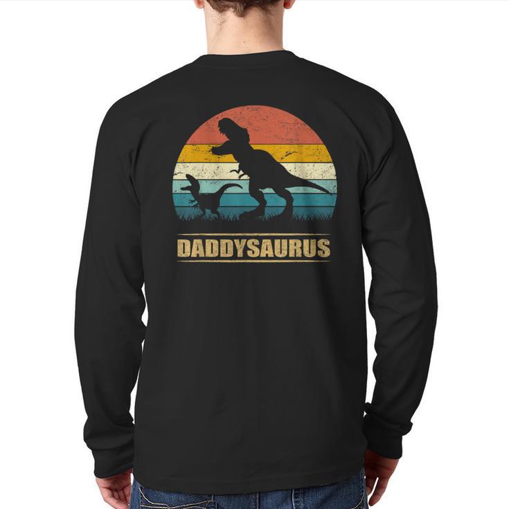 Daddysaurus Dad T Rex Dinosaur Men Long Sleeve T-Shirt Back Print