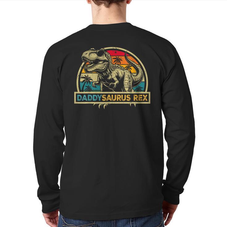 Daddysaurus Rex Dinosaur Daddy Saurus Rex Family Matching Long Sleeve T-Shirt Back Print