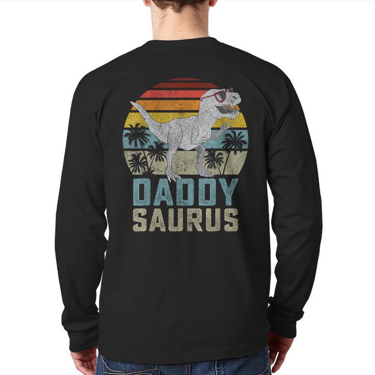 Daddysaurus T Rex Dinosaur Daddy Saurus Family Matching Long Sleeve T-Shirt Back Print