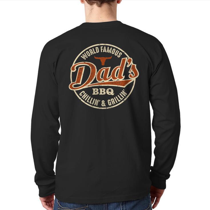 Dad's BBQ Chilling And Grilling Vintage Long Sleeve T-Shirt Back Print
