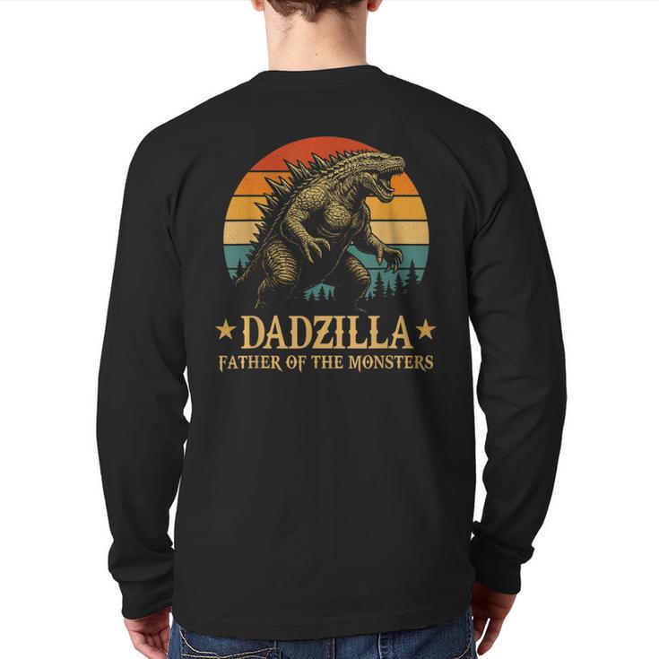 Dadzilla-Father Of The Monsters Dad Father's Day Long Sleeve T-Shirt Back Print