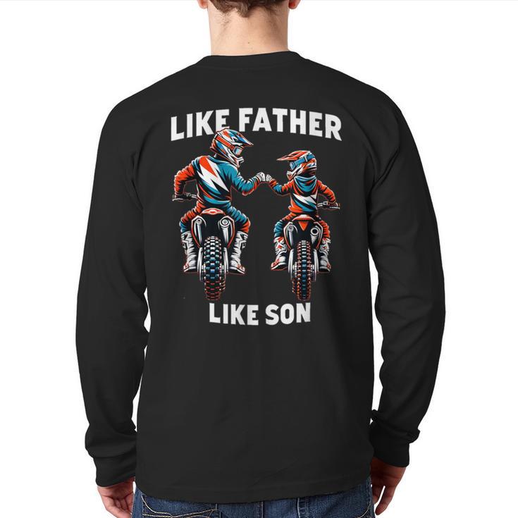 Dirt Bike Family Father Son Motocross Off-Road MX Dad Boys Long Sleeve T-Shirt Back Print