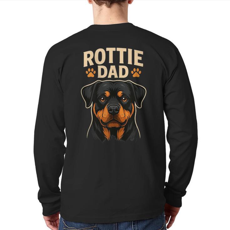 Dog Owner Dad Rottweiler Rottie Dad Long Sleeve T-Shirt Back Print