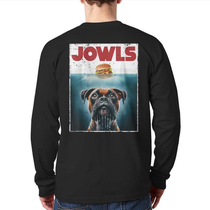 Drooling Boxer Jowls Fawn Dog Mom Dog Dad Burger Long Sleeve T-Shirt Back Print