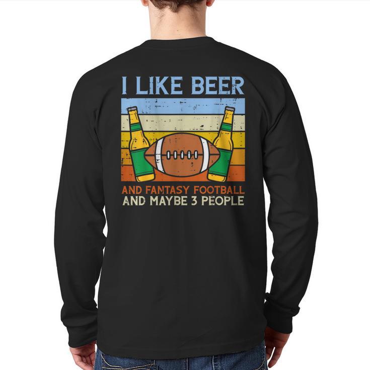 I Like Fantasy Football 3 People Draft Party Dad Men Long Sleeve T-Shirt Back Print