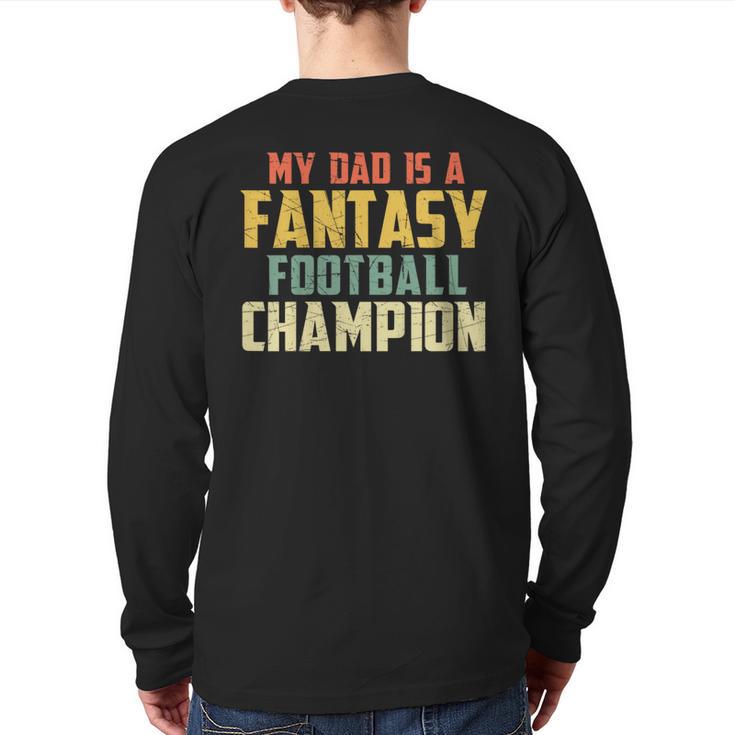 Fantasy Football Dad Champion Vintage Draft Party Long Sleeve T-Shirt Back Print Fantasy Football Dad Champion Vintage Draft Party Long Sleeve T-Shirt Back Print