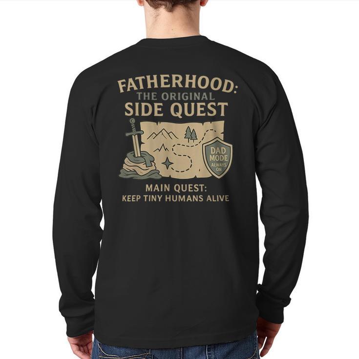 Fatherhood The Original Side Quest Dad Mode Long Sleeve T-Shirt Back Print
