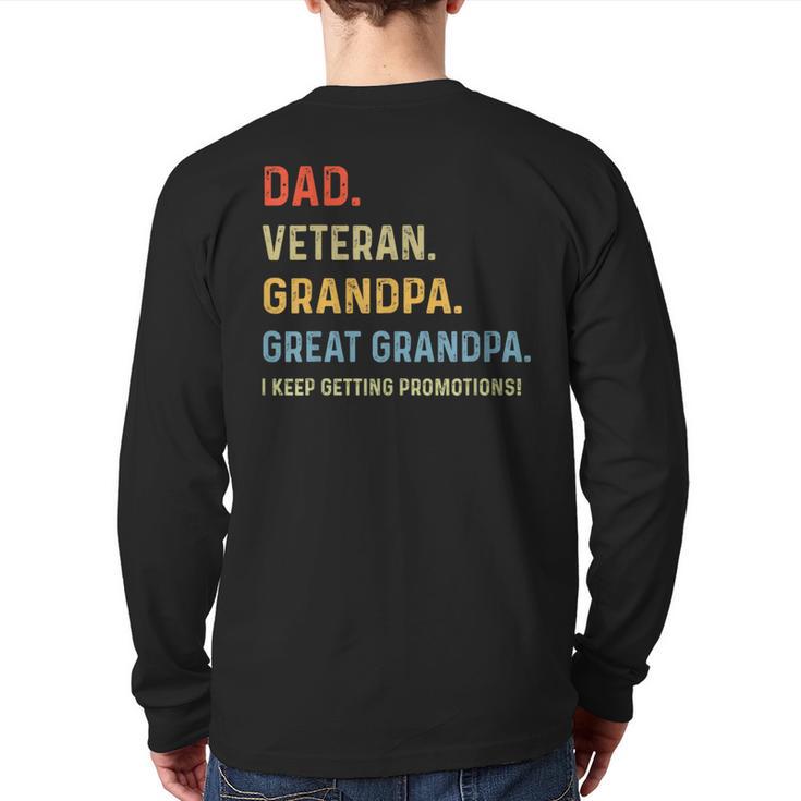 Fathers Day Dad Veteran Grandpa Great Grandpa Long Sleeve T-Shirt Back Print