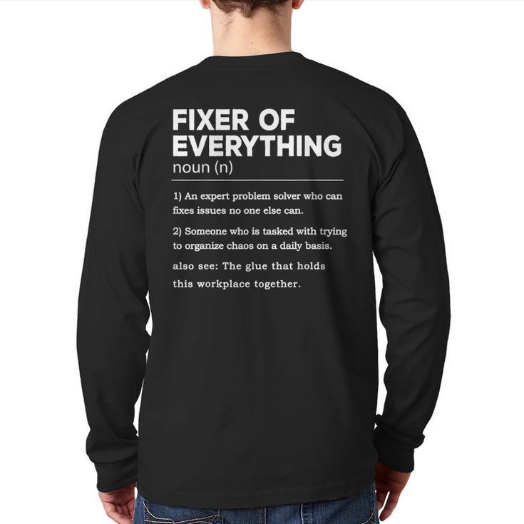 Father's Day For Office Dad Fixer Of Everything Long Sleeve T-Shirt Back Print