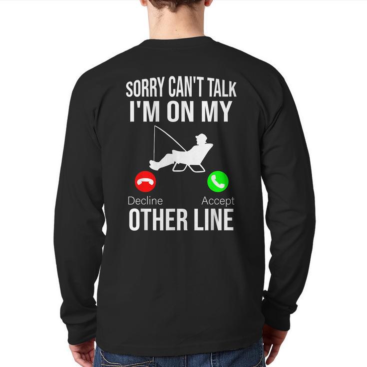 Fishing Dad Men Reel Cool Fish Bass Fishing Long Sleeve T-Shirt Back Print