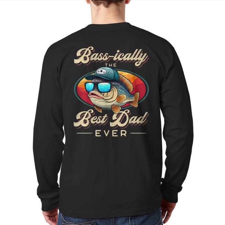 Fishing Father's Day Dad Fisherman Birthday Graphic Long Sleeve T-Shirt Back Print