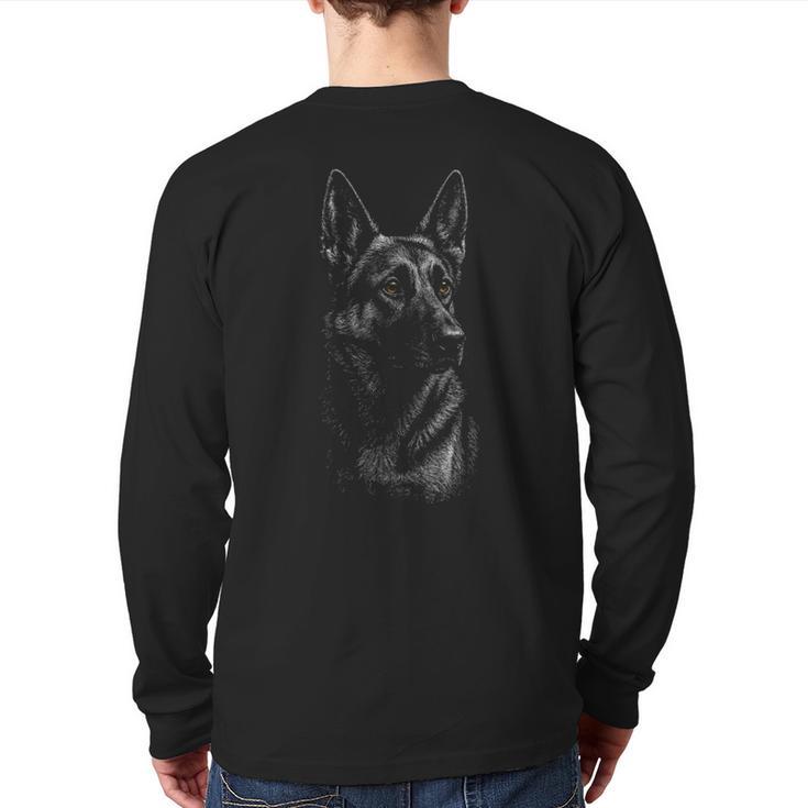 German Shepherd Dog Lover For Dog Mom Dad Men Women Long Sleeve T-Shirt Back Print