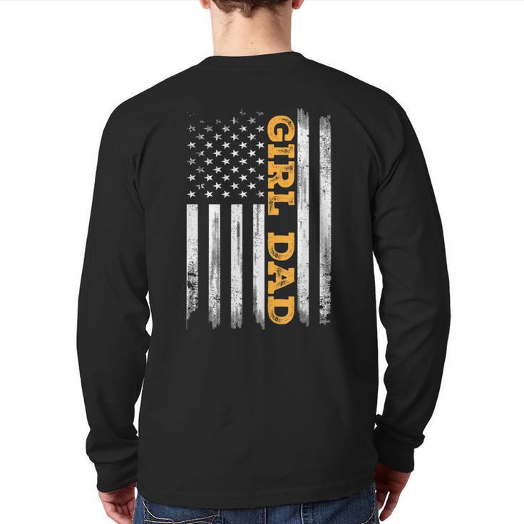 Girl Dad Father's Day Dad Daughter Dad Of Girls Outnumbered Long Sleeve T-Shirt Back Print