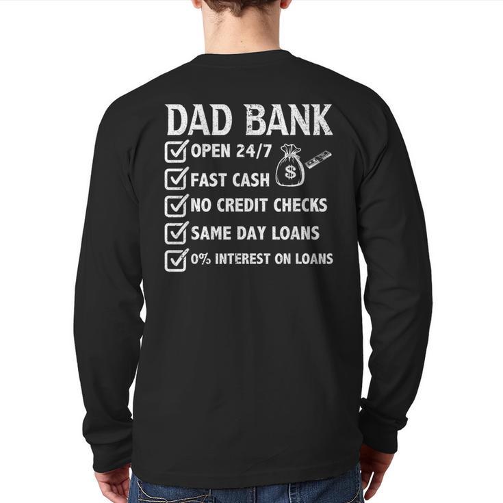 Girl Father's Day Daddy & Dad Of Girls Outnumbered Long Sleeve T-Shirt Back Print