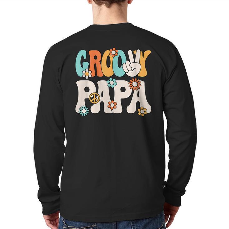 Groovy Papa Dad Retro Hippie 60s 70s Party Outfit Men Long Sleeve T-Shirt Back Print