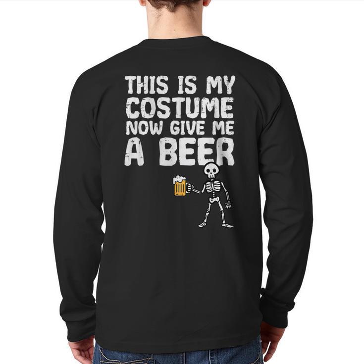 Halloween This Is My Costume Give Me Skeleton Dad Men Long Sleeve T-Shirt Back Print