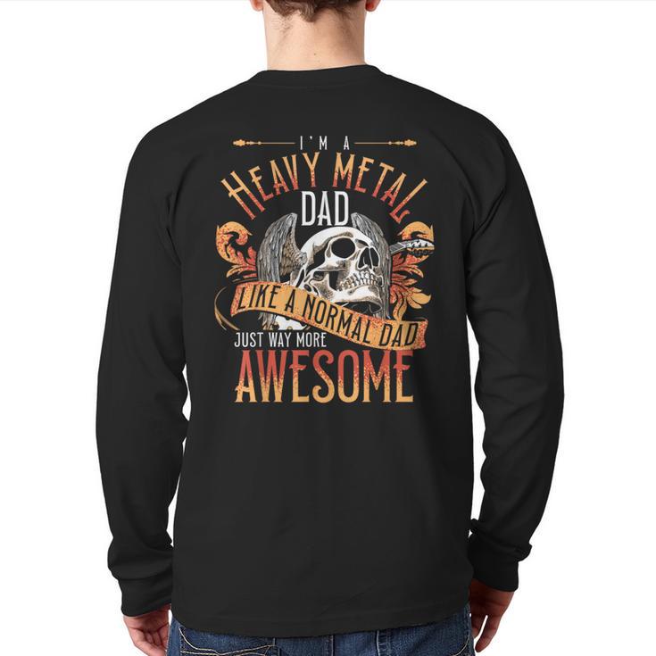 Heavy Metal Cooler Dad Punk Rock Music Lover Long Sleeve T-Shirt Back Print
