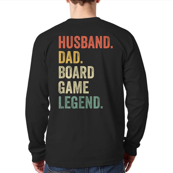 Husband Dad Board Game Night Legend Father Vintage Long Sleeve T-Shirt Back Print
