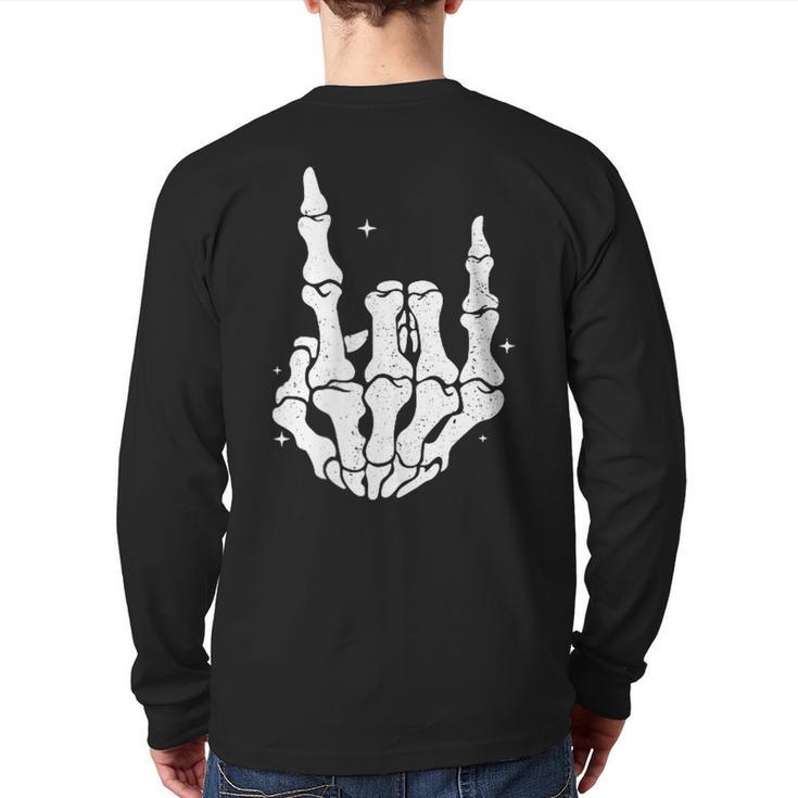 Just A Dad Who Always Came Back 2 Sided Skeleton Long Sleeve T-Shirt Back Print