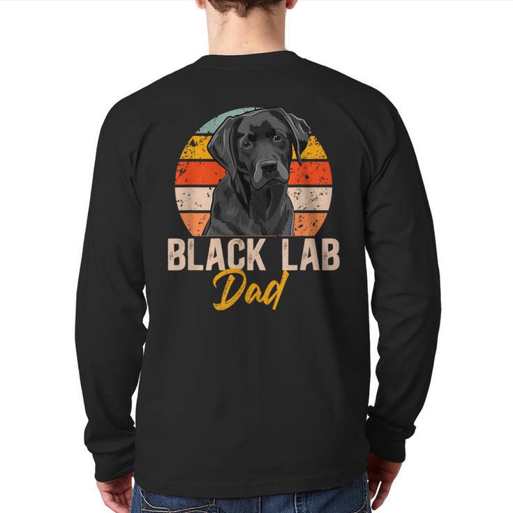 Lab Dad Retro Black Labrador Owner Long Sleeve T-Shirt Back Print