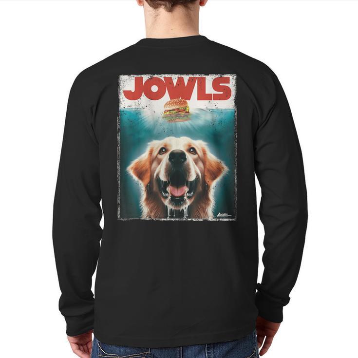 Light Golden Retriever Jowls Top Paws Cream Lab Dog Mom Dad Long Sleeve T-Shirt Back Print