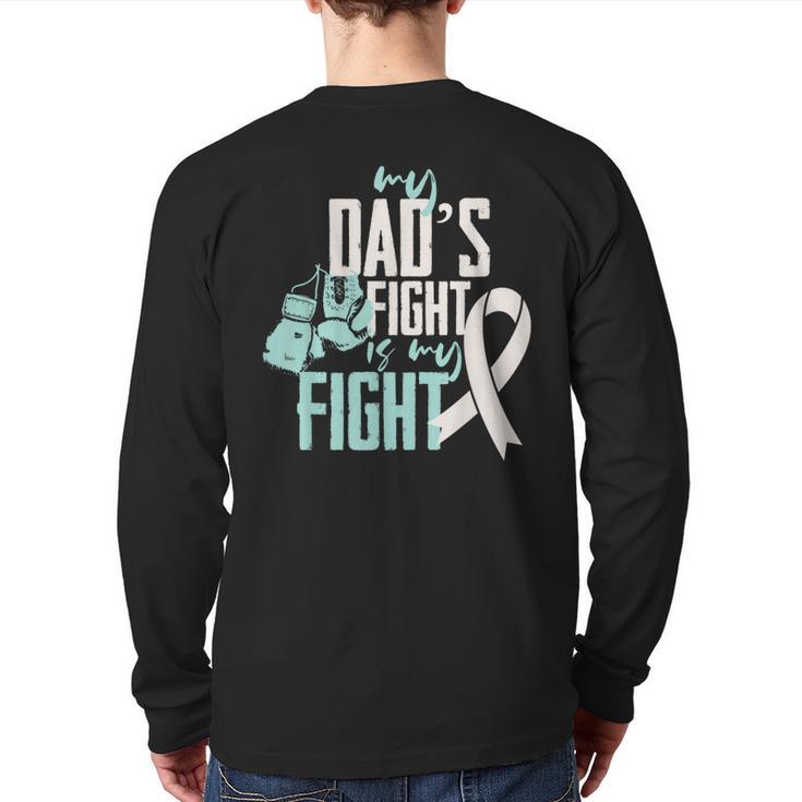 Lung Cancer Dad Ribbon Long Sleeve T-Shirt Back Print