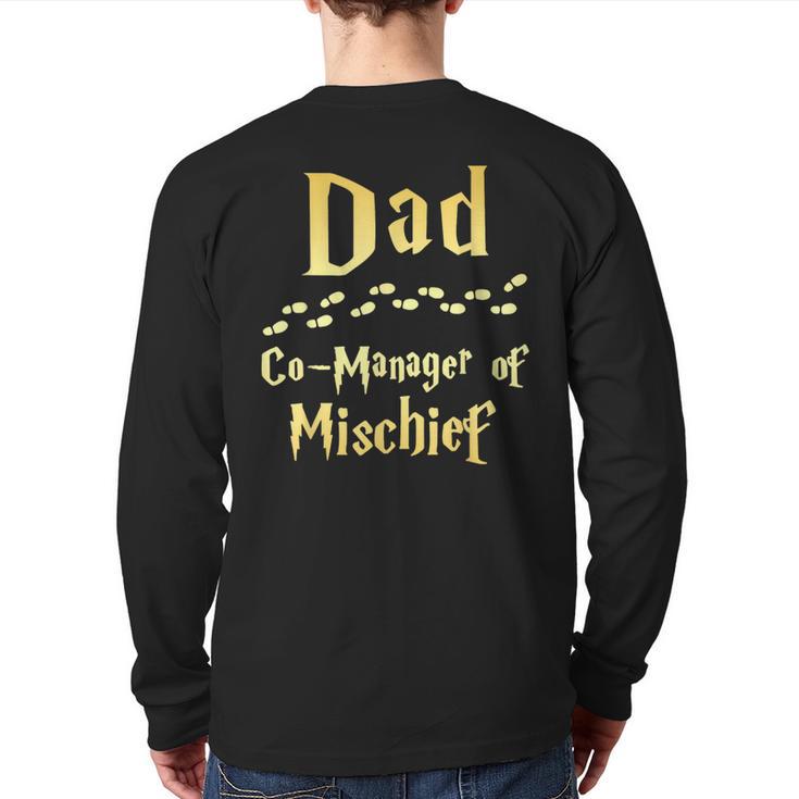 Magical Dad Manager Of Mischief Birthday Family Matching Long Sleeve T-Shirt Back Print