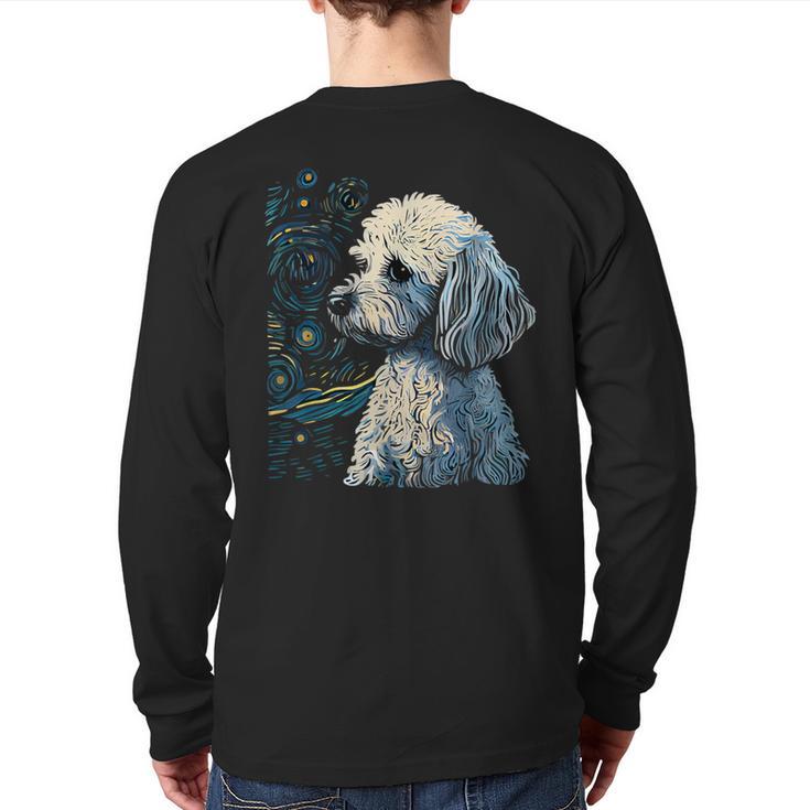 Maltipoo Starry Night Van Gogh Maltipoo Mom Dad Owner Long Sleeve T-Shirt Back Print