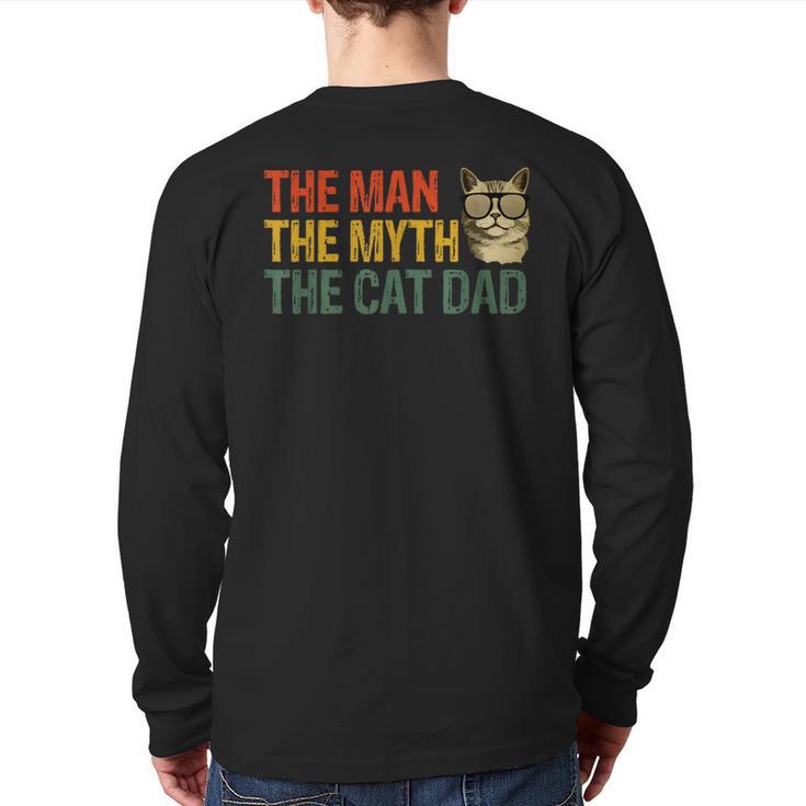 The Man The Myth The Cat Dad Cat Daddy Vintage Long Sleeve T-Shirt Back Print