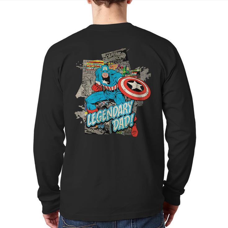 Marvel Captain America Legendary Dad Father's Day Long Sleeve T-Shirt Back Print