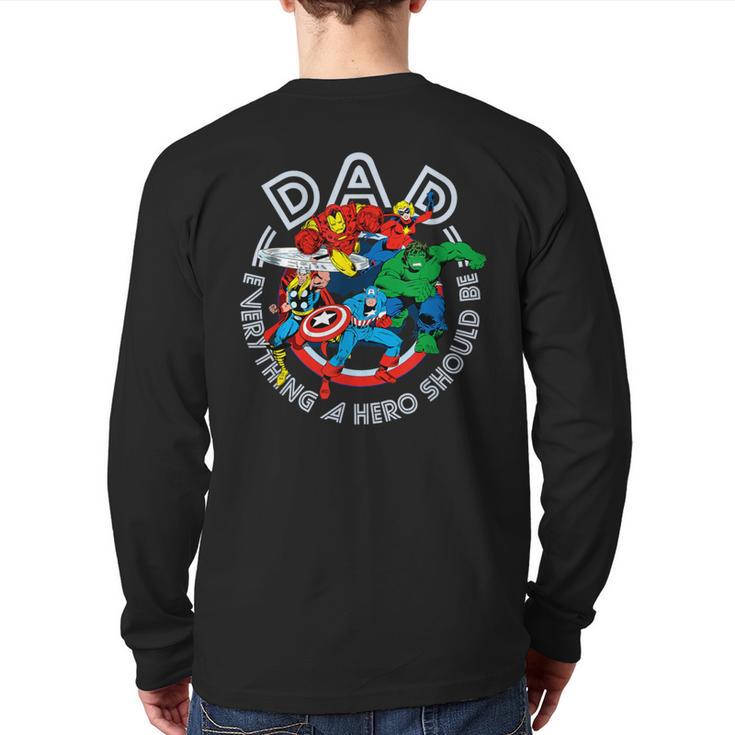 Marvel Comics Retro Classic Father's Day Avengers Hero Dad Long Sleeve T-Shirt Back Print