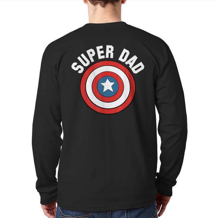 Marvel Father's Day Super Dad Captain America Shield Long Sleeve T-Shirt Back Print