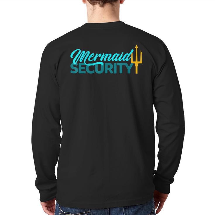 Mermaid Security Birthday Party Matching Dad Boys Long Sleeve T-Shirt Back Print