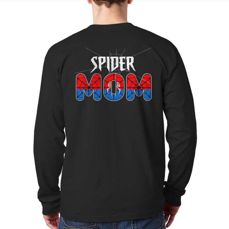 Mom And Dad Spider Family Matching Birthday Halloween Long Sleeve T-Shirt Back Print