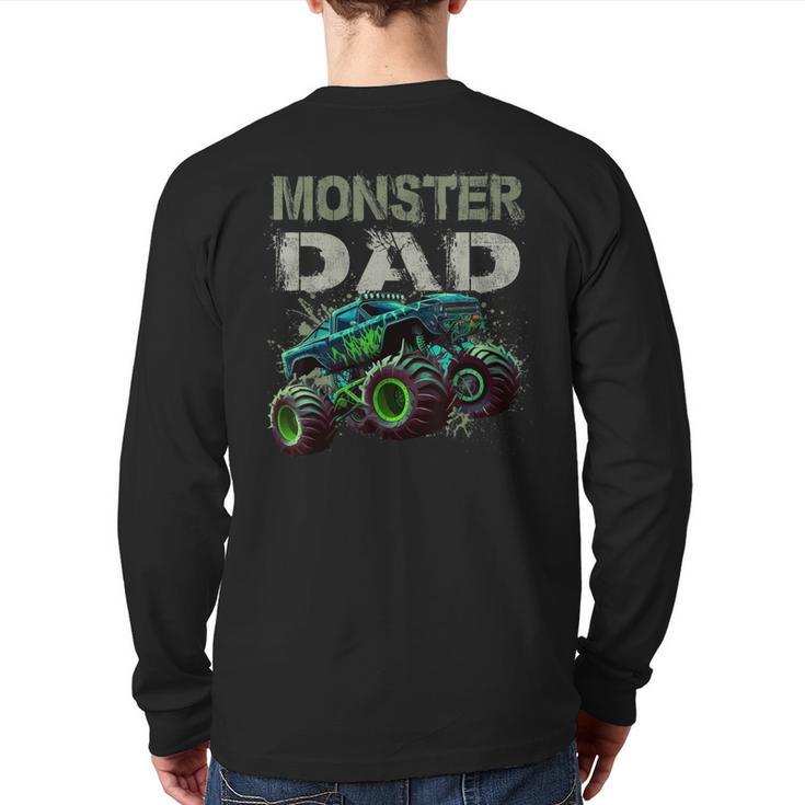 Monster Truck Dad Family Matching Monster Truck Lovers Long Sleeve T-Shirt Back Print