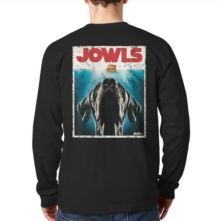 MonsterMuttz Great Dane Jowls Paws Top Drooling Dog Mom Dog Dad Long Sleeve T-Shirt Back Print