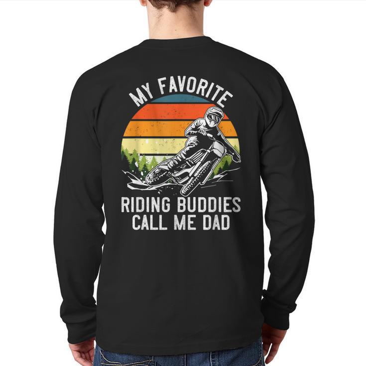 Motorcycle Dad Dirt Bike Shirt Motocross Riding Buddies Long Sleeve T-Shirt Back Print