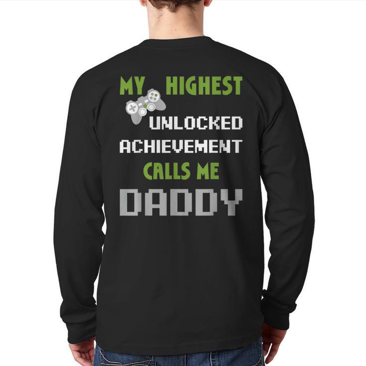 Nerdy Father Day Gamer Dad Daddy Men Love Video Gaming Long Sleeve T-Shirt Back Print