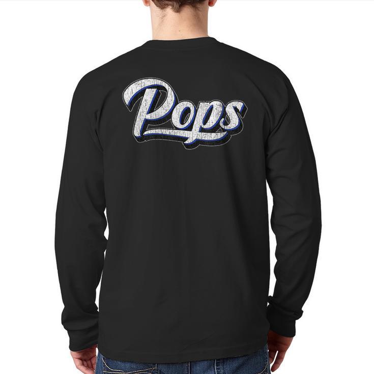 New Grandpa For Dad Called Pops Long Sleeve T-Shirt Back Print