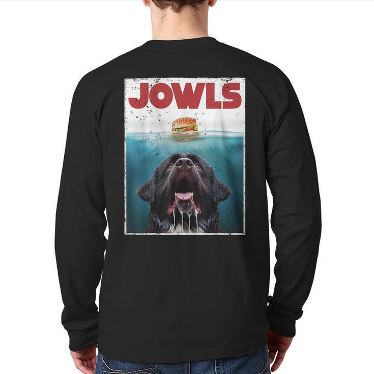 Newfoundland Dog Newfie Lab Jowls Burger Dog Mom Dad Long Sleeve T-Shirt Back Print