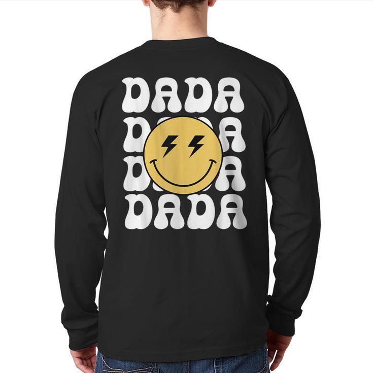 One Happy Family Birthday Matching Apparel Dada One Happy Dude Birthday Theme Family Matching  Adult Child Short Sleeve Crew Neck Classic Fit Polyester 50 Cotton 50 Long Sleeve T-Shirt Back Print