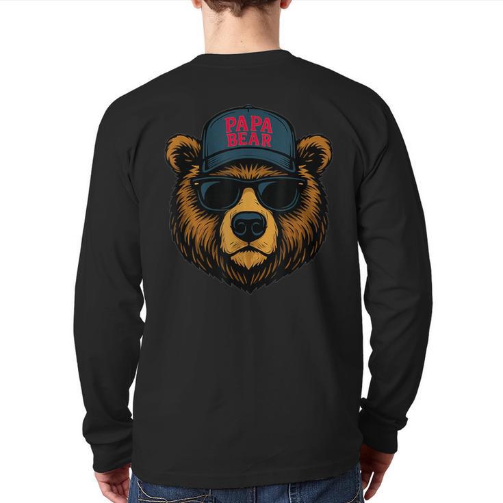 Papa Bear Father's Day Great Dad Joke Long Sleeve T-Shirt Back Print
