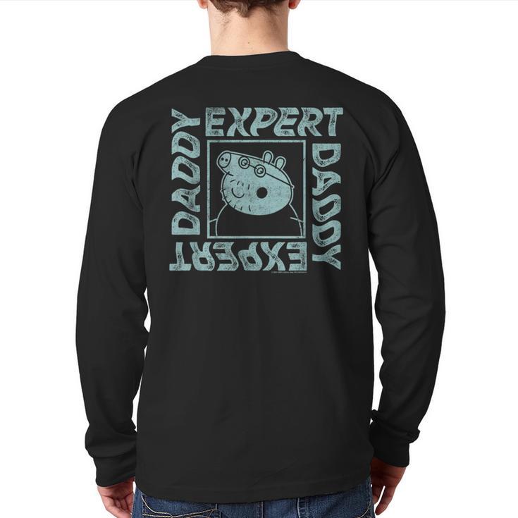 Peppa Pig Father's Day Expert Daddy Vintage Faded Box Logo Long Sleeve T-Shirt Back Print