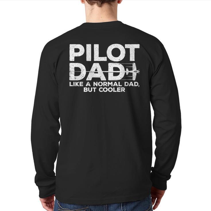 Pilot Art For Dad Men Aviation Airplane Aircraft Pilot Small Long Sleeve T-Shirt Back Print